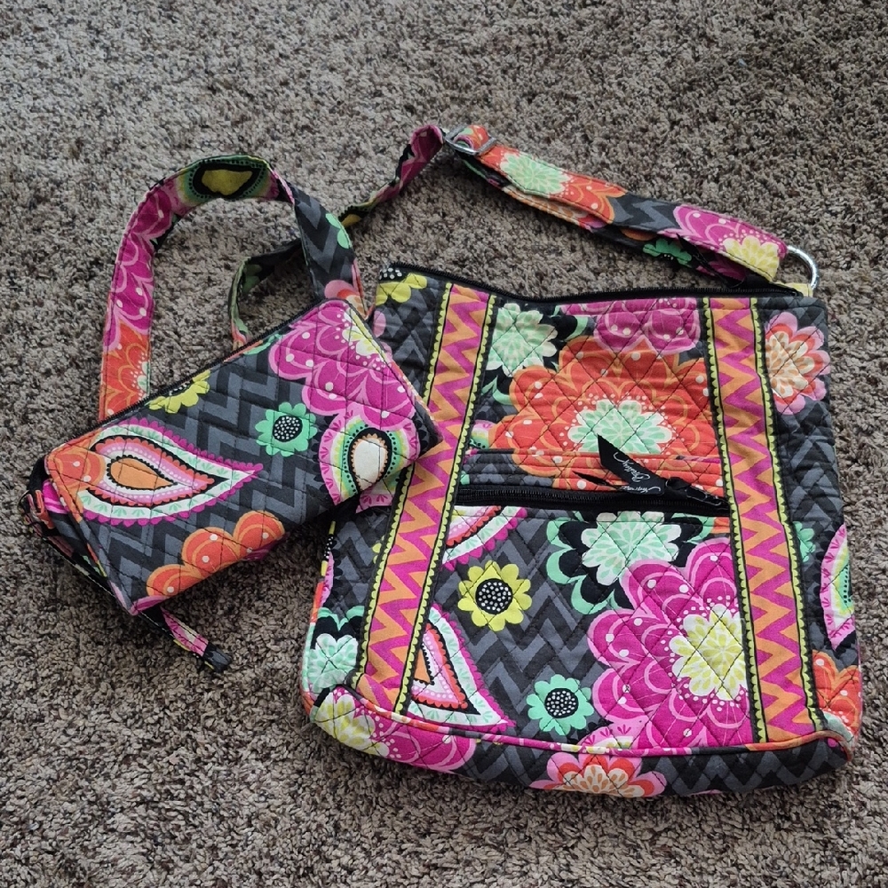 Vera Bradley Colorful Floral Crossbody Bag Set
